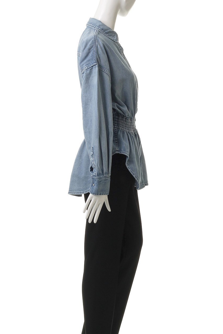 【サードマガジン/THIRD MAGAZINE】のウエストシャーリングデニムシャツ 人気、トレンドファッション・服の通販 founy(ファニー) 　ファッション　Fashion　レディースファッション　Fashion for Women　トップス・カットソー　Cut & Sew Tops　シャツ・ブラウス・オフィスカジュアル　Elegant Blouses & Button-Ups　おすすめ　Recommended / Our Picks　シャーリング　Shirring, Ruched　スニーカー　Sneakers, Trainers　スリーブ　Sleeve, Long Sleeve / Short Sleeve　デニム　Denim, Jeans Material　ボトム　Bottoms, Lower Wear　マキシ　Maxi, Full Length　ロング　Long, Long-Length　other-3|ID: prp329100004918864 ipo3291000000036898064