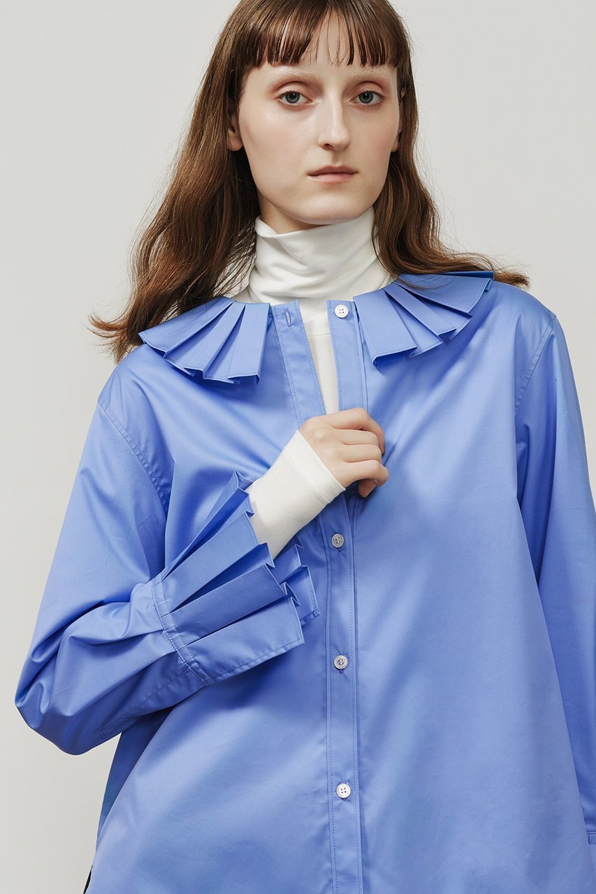 【デパリエ/DEPAREILLE】のコットンポリプリーツブラウス 人気、トレンドファッション・服の通販 founy(ファニー) 　ファッション　Fashion　レディースファッション　Fashion for Women　トップス・カットソー　Cut & Sew Tops　シャツ・ブラウス・オフィスカジュアル　Elegant Blouses & Button-Ups　おすすめ　Recommended / Our Picks　カフス　Cuff Design　カーディガン　Cardigan, Knitwear　ジャケット　Jacket, Outerwear　スリーブ　Sleeve, Long Sleeve / Short Sleeve　プリーツ　Pleats, Pleated　ロング　Long, Long-Length　other-8|ID: prp329100004918870 ipo3291000000036898140