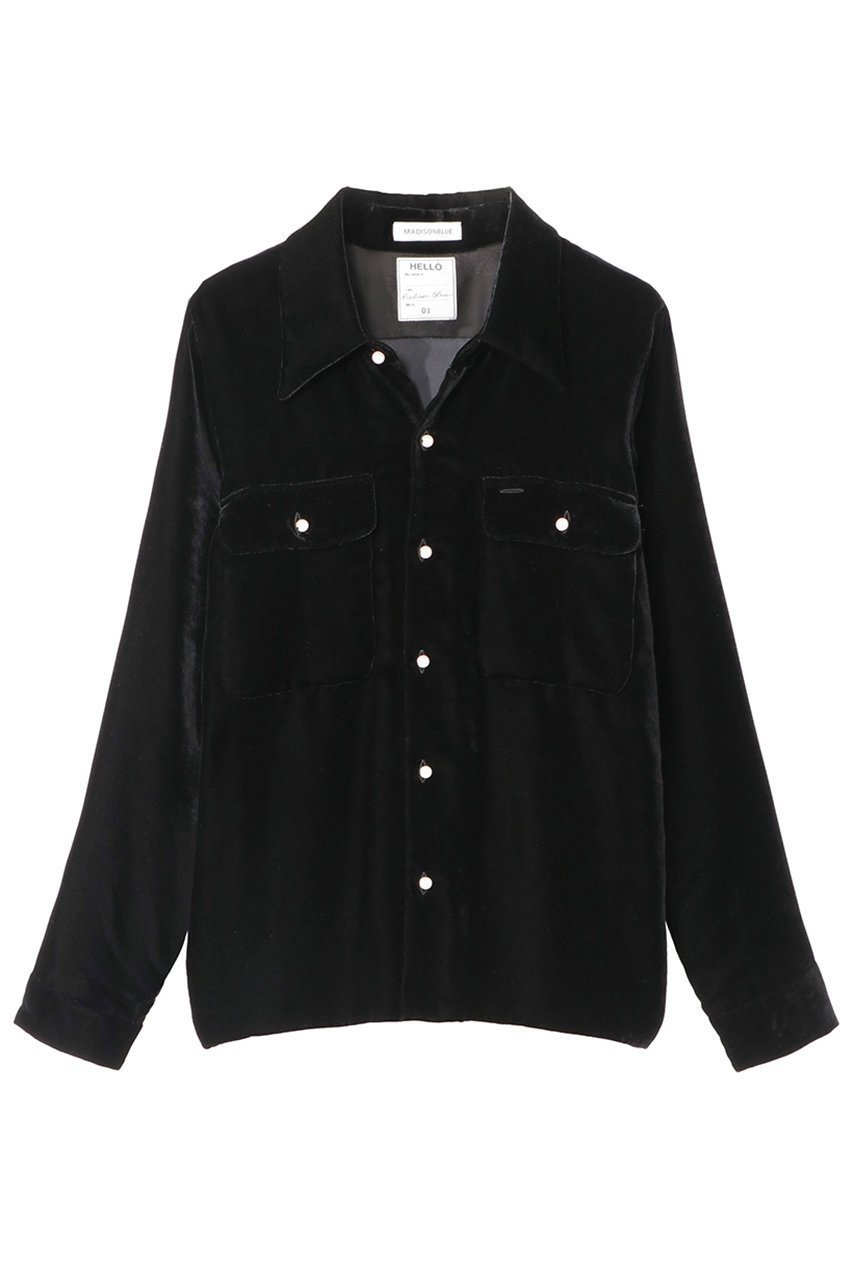 【マディソンブルー/MADISONBLUE】のMADAME WORK SH VELVET MADAME ワークシャツ 人気、トレンドファッション・服の通販 founy(ファニー) 　ファッション　Fashion　レディースファッション　Fashion for Women　トップス・カットソー　Cut & Sew Tops　シャツ・ブラウス・オフィスカジュアル　Elegant Blouses & Button-Ups　スリーブ　Sleeve, Long Sleeve / Short Sleeve　ドレープ　Drape, Draping Fabric　バランス　Balance, Style Balance　パール　Pearl, Pearl Accent　フラップ　Flap, Flap Pocket　ベルベット　Velvet, Velvety　ロング　Long, Long-Length　ワーク　Workwear, Utility Style　エレガント 上品　Elegant　 other-1|ID: prp329100004918873 ipo3291000000036898164