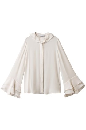 【ジェイドット/j.】 ドレープアセテートフリルブラウス人気、トレンドファッション・服の通販 founy(ファニー) ファッション Fashion レディースファッション Fashion for Women トップス・カットソー Cut & Sew Tops シャツ・ブラウス・オフィスカジュアル Elegant Blouses & Button-Ups スラックス Slacks, Dress Pants スリーブ Sleeve, Long Sleeve / Short Sleeve デニム Denim, Jeans Material ドレープ Drape, Draping Fabric フリル Frill, Ruffle フレア Flare, Flared ロング Long, Long-Length |ID:prp329100004918875