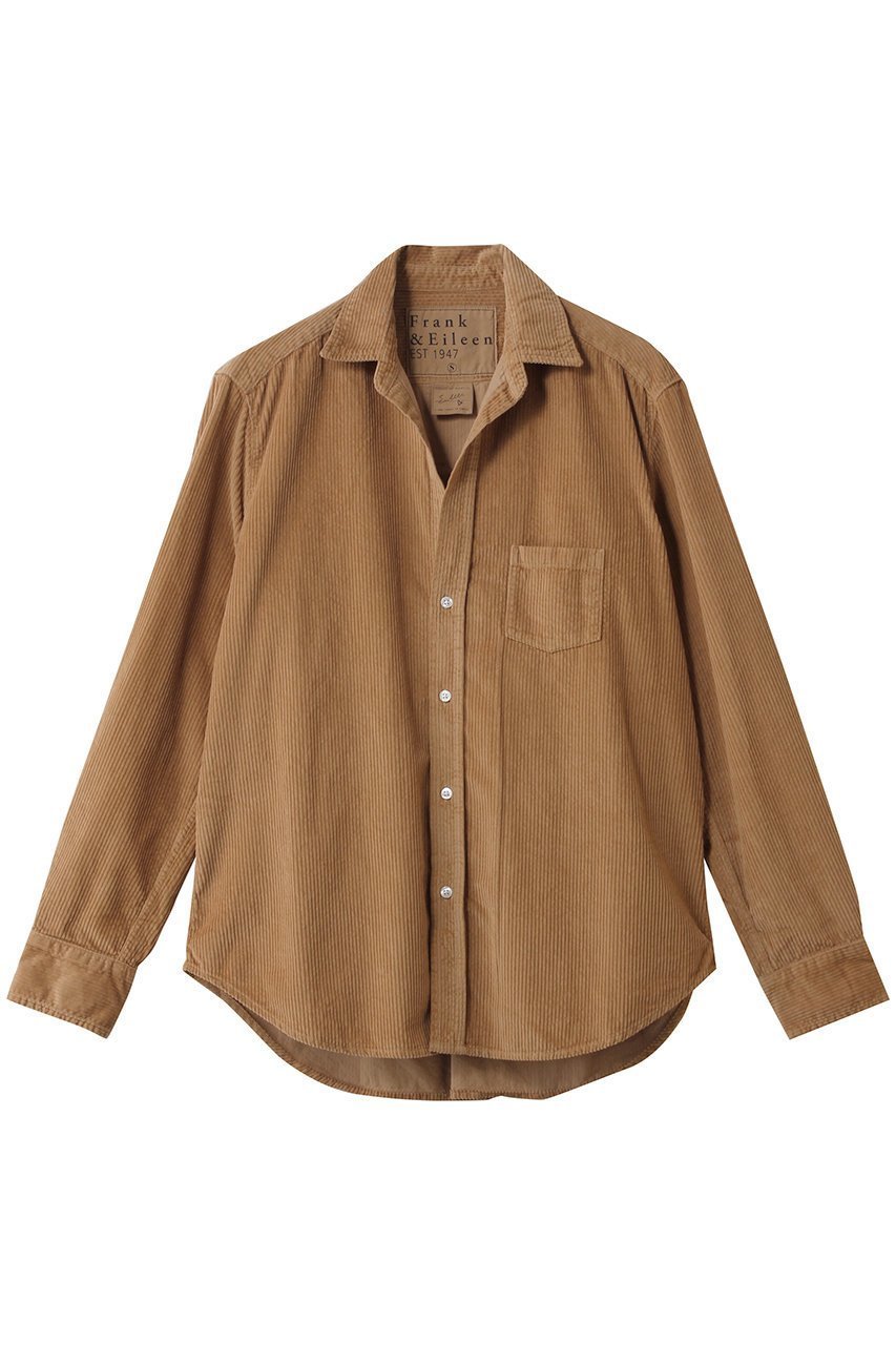 【フランク&アイリーン/Frank&Eileen】のEILEEN イタリアンコーデュロイ シャツ インテリア・キッズ・メンズ・レディースファッション・服の通販 founy(ファニー) 　ファッション　Fashion　レディースファッション　Fashion for Women　トップス・カットソー　Cut & Sew Tops　シャツ・ブラウス・オフィスカジュアル　Elegant Blouses & Button-Ups　エレガント 上品　Elegant　コーデュロイ　Corduroy, Cord Fabric　スリーブ　Sleeve, Long Sleeve / Short Sleeve　ポケット　Pocket, Pocket Detail　ロング　Long, Long-Length　キャメル|ID: prp329100004918877 ipo3291000000036898196