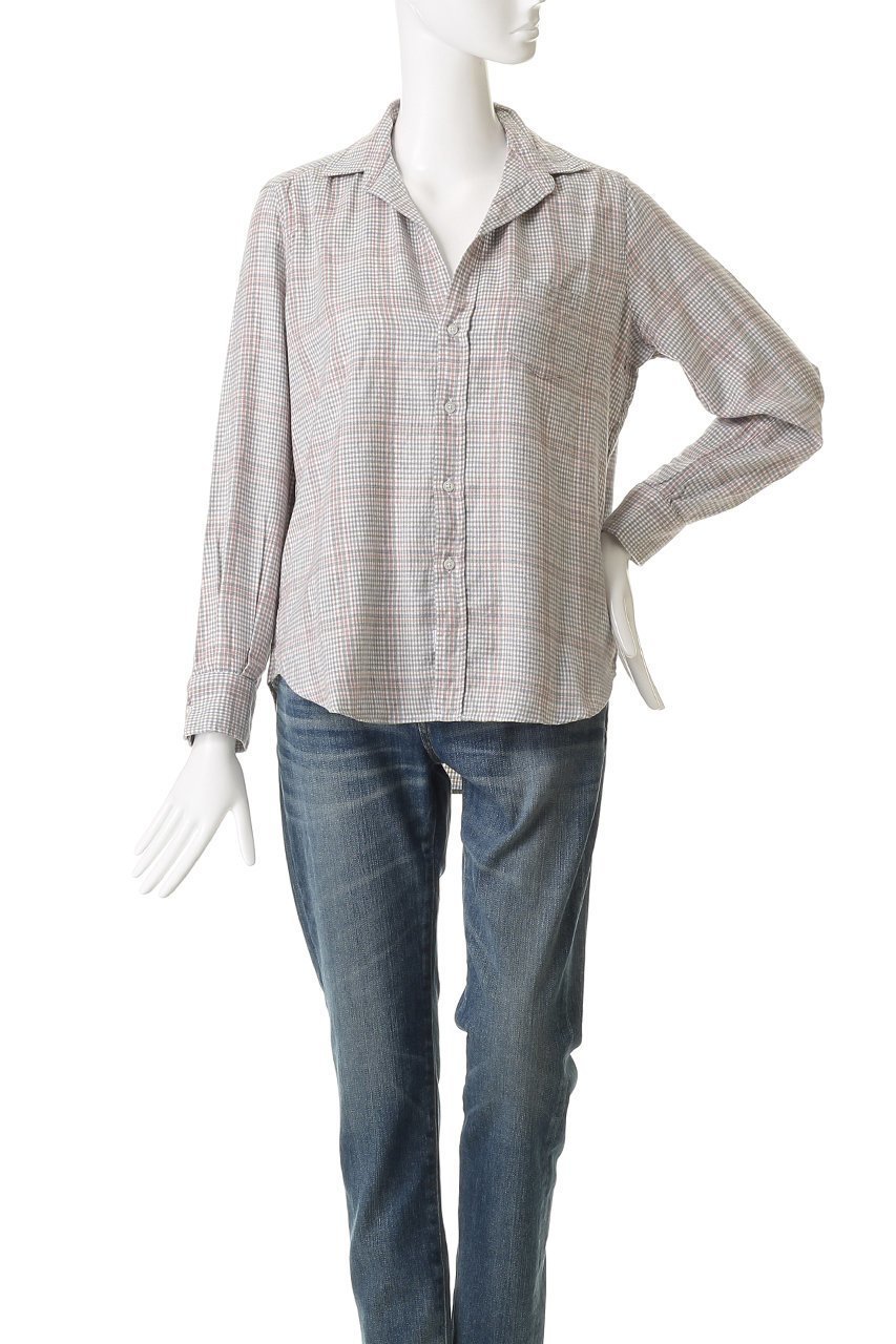【フランク&アイリーン/Frank&Eileen】のEILEEN イタリアンコットン グレー ギンガムチェック シャツ 人気、トレンドファッション・服の通販 founy(ファニー) 　ファッション　Fashion　レディースファッション　Fashion for Women　トップス・カットソー　Cut & Sew Tops　シャツ・ブラウス・オフィスカジュアル　Elegant Blouses & Button-Ups　ギンガム　Gingham, Gingham Fabric　スリーブ　Sleeve, Long Sleeve / Short Sleeve　チェック　Check, Plaid, Tartan　ロング　Long, Long-Length　エレガント 上品　Elegant　再入荷　Restock / Back in Stock　other-2|ID: prp329100004918880 ipo3291000000036898221