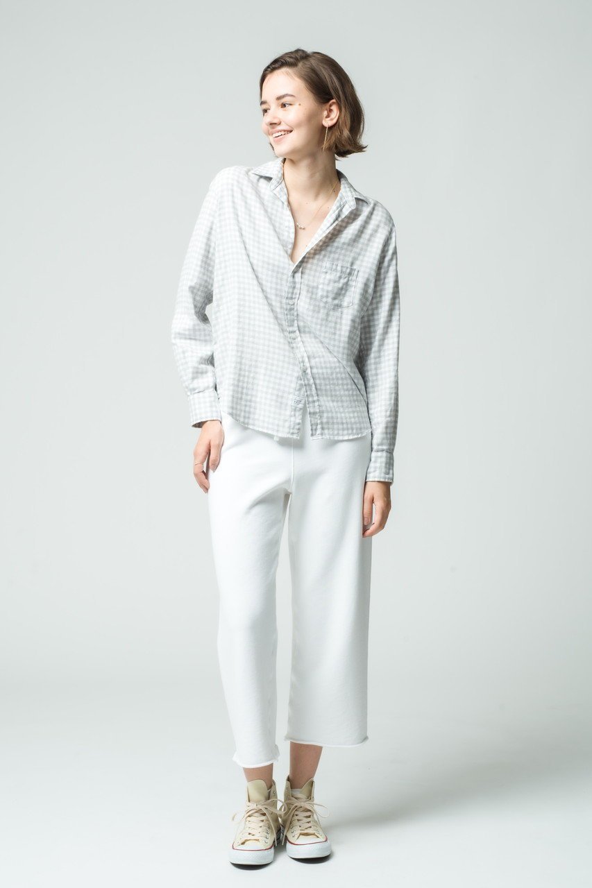 【フランク&アイリーン/Frank&Eileen】のEILEEN イタリアンコットン グレー ミニチェック シャツ 人気、トレンドファッション・服の通販 founy(ファニー) 　ファッション　Fashion　レディースファッション　Fashion for Women　トップス・カットソー　Cut & Sew Tops　シャツ・ブラウス・オフィスカジュアル　Elegant Blouses & Button-Ups　スリーブ　Sleeve, Long Sleeve / Short Sleeve　チェック　Check, Plaid, Tartan　ボトム　Bottoms, Lower Wear　ポケット　Pocket, Pocket Detail　ロング　Long, Long-Length　other-8|ID: prp329100004918881 ipo3291000000036898236