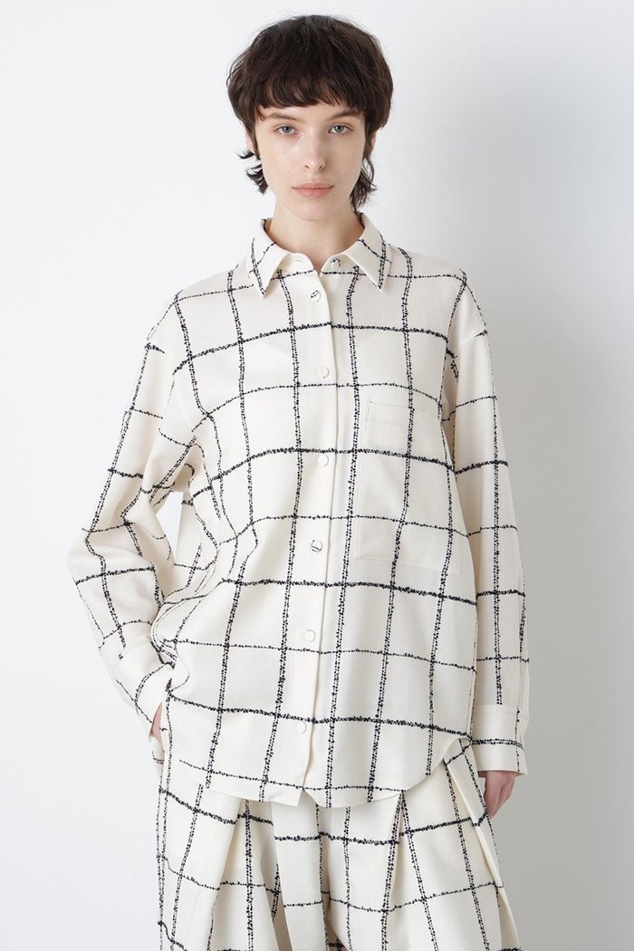 【ヒューエルミュージアム/hueLe Museum】の【hLM】ウールチェックブラウス インテリア・キッズ・メンズ・レディースファッション・服の通販 founy(ファニー) https://founy.com/ ファッション Fashion レディースファッション Fashion for Women トップス・カットソー Cut & Sew Tops シャツ・ブラウス・オフィスカジュアル Elegant Blouses & Button-Ups カーディガン Cardigan, Knitwear ジャケット Jacket, Outerwear スリーブ Sleeve, Long Sleeve / Short Sleeve チェック Check, Plaid, Tartan モダン Modern, Contemporary ロング Long, Long-Length エレガント 上品 Elegant |ID: prp329100004918886 ipo3291000000036898276