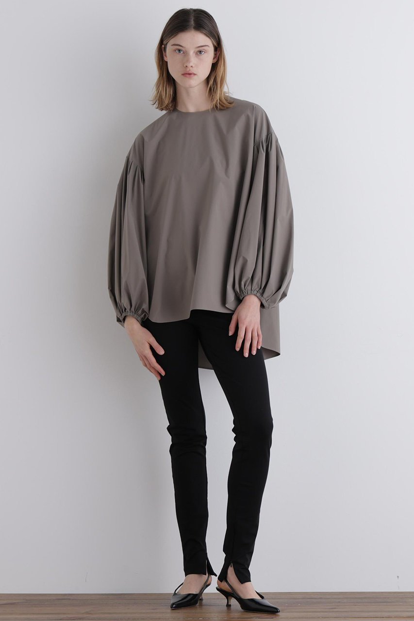 【ル フィル/LE PHIL】のSOLOTEXギャザーブラウス 人気、トレンドファッション・服の通販 founy(ファニー) 　ファッション　Fashion　レディースファッション　Fashion for Women　トップス・カットソー　Cut & Sew Tops　シャツ・ブラウス・オフィスカジュアル　Elegant Blouses & Button-Ups　ギャザー　Gathered, Ruffled　シンプル　Simple, Minimal　ストレッチ　Stretch, Stretchy Fabric　スリーブ　Sleeve, Long Sleeve / Short Sleeve　フォルム　Silhouette, Form　フロント　Front, Front Design　ブラウジング　Blouson Silhouette, Cinched Waist　ロング　Long, Long-Length　再入荷　Restock / Back in Stock　other-3|ID: prp329100004918889 ipo3291000000036898304