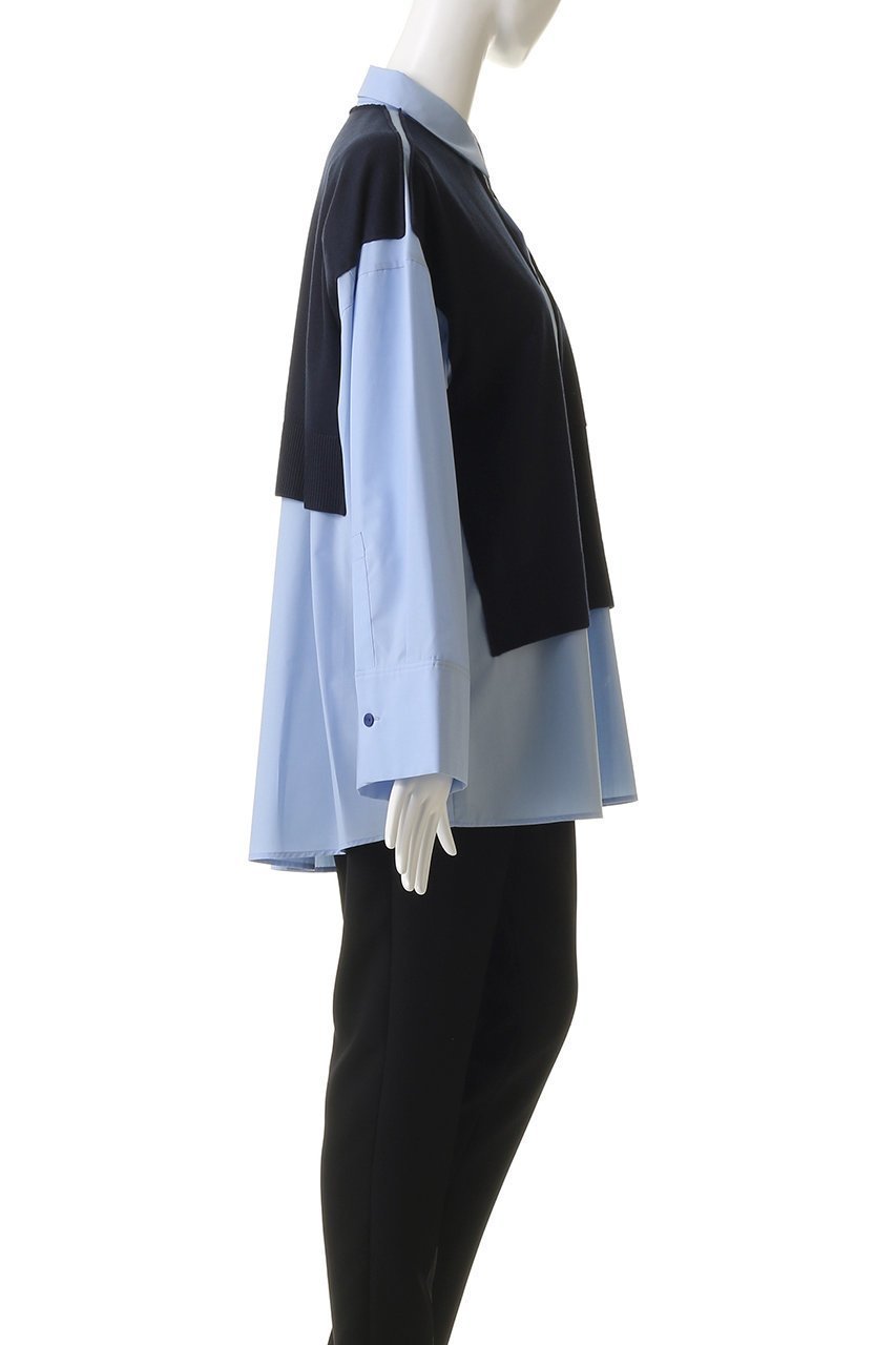 【ナゴンスタンス/nagonstans】のknit combination shirt/シャツ 人気、トレンドファッション・服の通販 founy(ファニー) 　ファッション　Fashion　レディースファッション　Fashion for Women　トップス・カットソー　Cut & Sew Tops　ニット　Knit Tops & Sweaters　シャツ・ブラウス・オフィスカジュアル　Elegant Blouses & Button-Ups　スリーブ　Sleeve, Long Sleeve / Short Sleeve　ブロード　Broadcloth, Fine Cotton　ベスト　Vest, Waistcoat　ロング　Long, Long-Length　羽織　Haori, Light Jacket　other-3|ID: prp329100004918891 ipo3291000000036898317