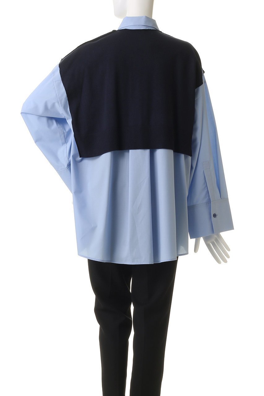 【ナゴンスタンス/nagonstans】のknit combination shirt/シャツ 人気、トレンドファッション・服の通販 founy(ファニー) 　ファッション　Fashion　レディースファッション　Fashion for Women　トップス・カットソー　Cut & Sew Tops　ニット　Knit Tops & Sweaters　シャツ・ブラウス・オフィスカジュアル　Elegant Blouses & Button-Ups　スリーブ　Sleeve, Long Sleeve / Short Sleeve　ブロード　Broadcloth, Fine Cotton　ベスト　Vest, Waistcoat　ロング　Long, Long-Length　羽織　Haori, Light Jacket　other-4|ID: prp329100004918891 ipo3291000000036898318