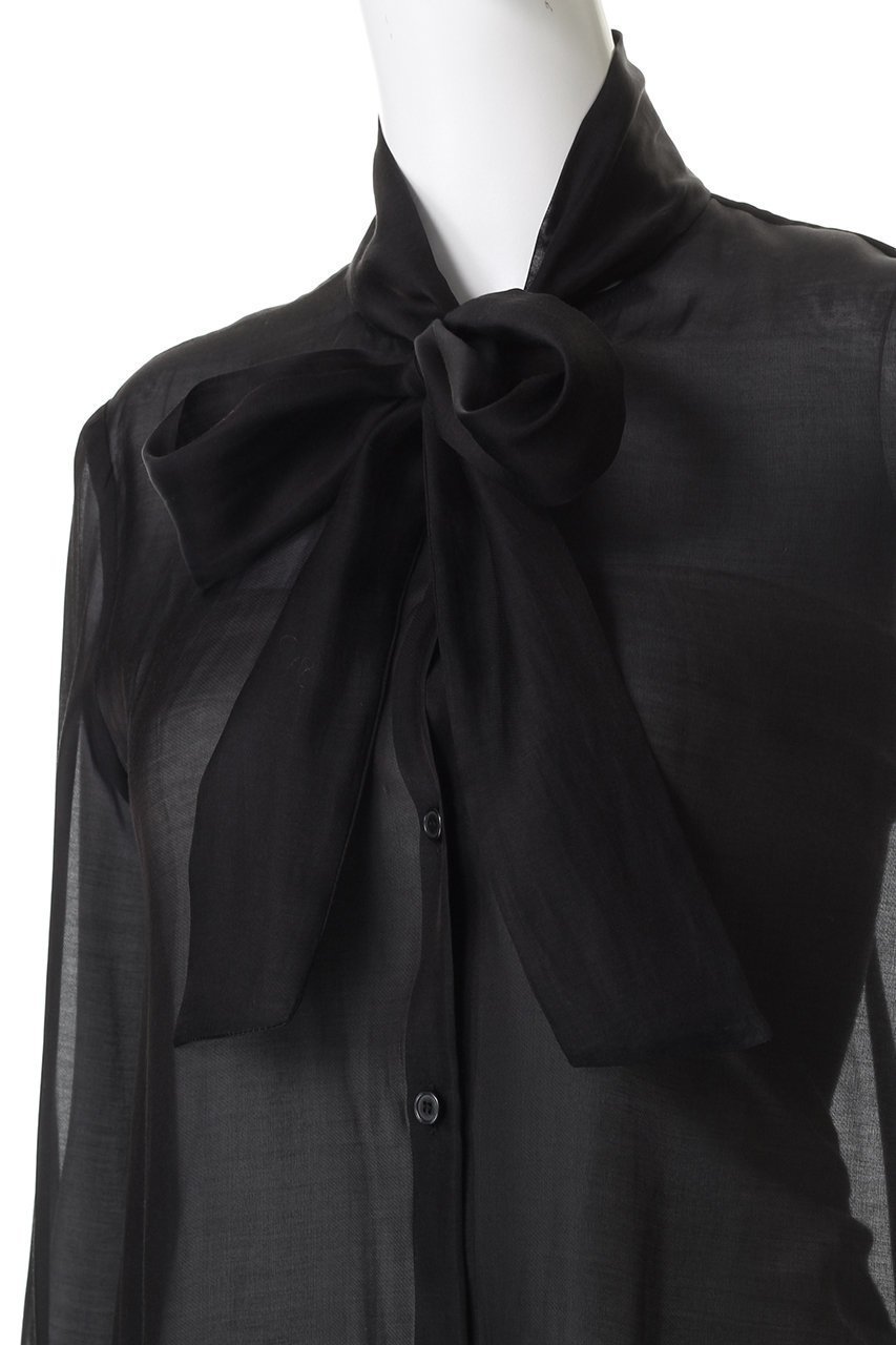 【ジェイドット/j.】の綿シルクオーガンジーボウタイブラウス 人気、トレンドファッション・服の通販 founy(ファニー) 　ファッション　Fashion　レディースファッション　Fashion for Women　トップス・カットソー　Cut & Sew Tops　シャツ・ブラウス・オフィスカジュアル　Elegant Blouses & Button-Ups　エレガント 上品　Elegant　シアー　Sheer, See-Through　シルク　Silk, 100% Silk　スラックス　Slacks, Dress Pants　スリーブ　Sleeve, Long Sleeve / Short Sleeve　デニム　Denim, Jeans Material　フェミニン　Feminine, Girly　ロング　Long, Long-Length　other-5|ID: prp329100004918894 ipo3291000000036898341