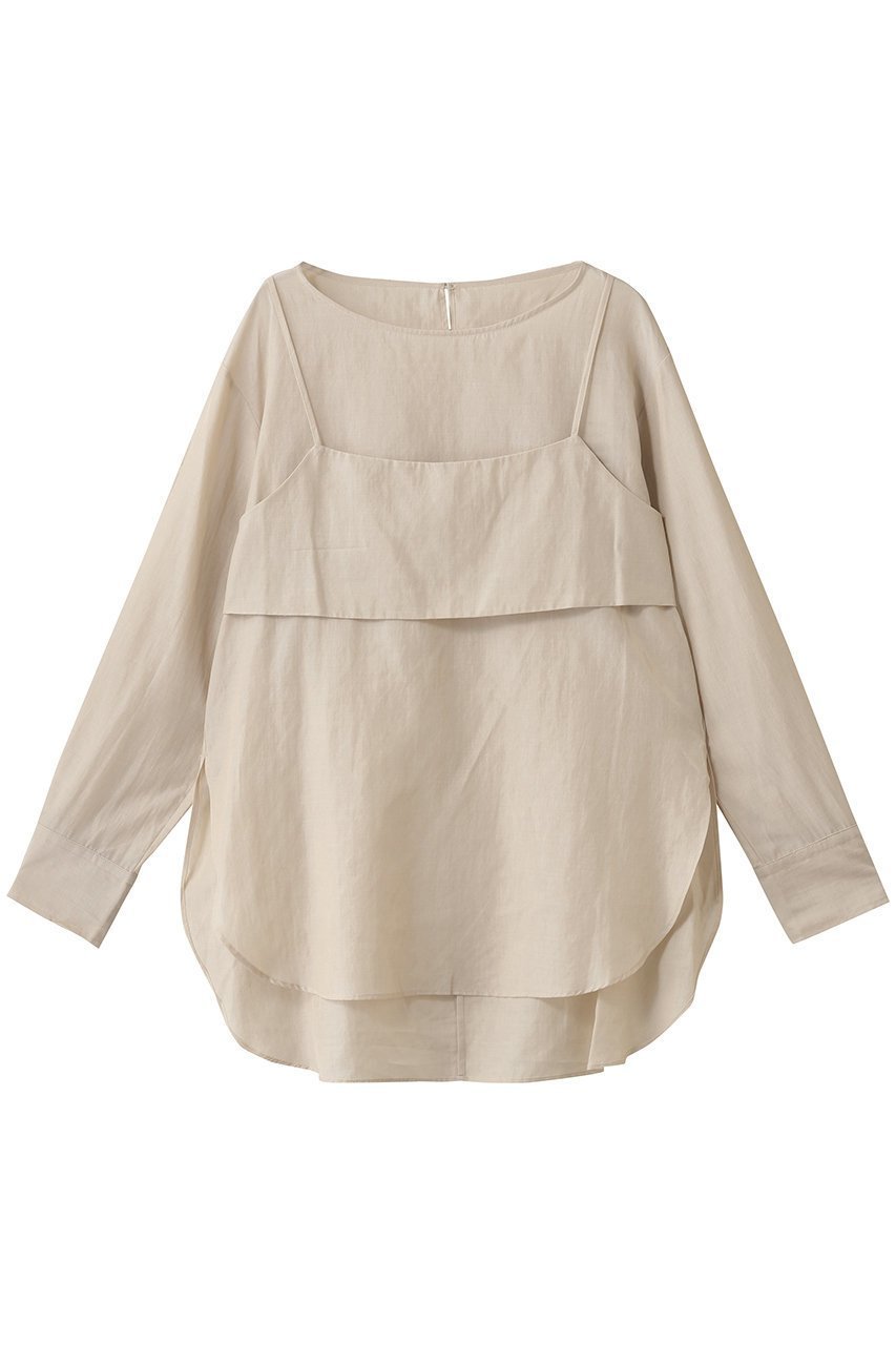 【ガリャルダガランテ/GALLARDAGALANTE】のビスチェレイヤードシャツ インテリア・キッズ・メンズ・レディースファッション・服の通販 founy(ファニー) 　ファッション　Fashion　レディースファッション　Fashion for Women　トップス・カットソー　Cut & Sew Tops　シャツ・ブラウス・オフィスカジュアル　Elegant Blouses & Button-Ups　ビスチェ　Bustiers & Corset Tops / Layered Bustier Style　インナー　Innerwear　シアー　Sheer, See-Through　ジャケット　Jacket, Outerwear　スリーブ　Sleeve, Long Sleeve / Short Sleeve　ビスチェ　Bustier, Corset Top　ロング　Long, Long-Length　ベージュ|ID: prp329100004918896 ipo3291000000036898359