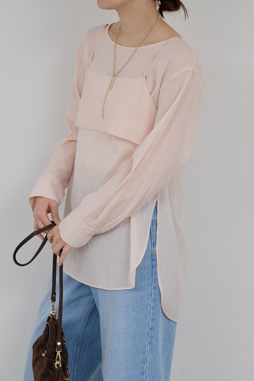 【ガリャルダガランテ/GALLARDAGALANTE】のビスチェレイヤードシャツ 人気、トレンドファッション・服の通販 founy(ファニー) 　ファッション　Fashion　レディースファッション　Fashion for Women　トップス・カットソー　Cut & Sew Tops　シャツ・ブラウス・オフィスカジュアル　Elegant Blouses & Button-Ups　ビスチェ　Bustiers & Corset Tops / Layered Bustier Style　インナー　Innerwear　シアー　Sheer, See-Through　ジャケット　Jacket, Outerwear　スリーブ　Sleeve, Long Sleeve / Short Sleeve　ビスチェ　Bustier, Corset Top　ロング　Long, Long-Length　other-6|ID: prp329100004918896 ipo3291000000036898366