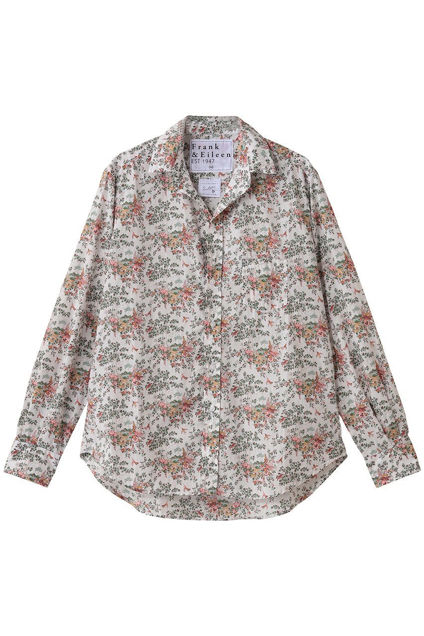 【フランク&アイリーン/Frank&Eileen】のEILEEN イタリアンコットン フラワープリント シャツ 人気、トレンドファッション・服の通販 founy(ファニー) 　ファッション　Fashion　レディースファッション　Fashion for Women　トップス・カットソー　Cut & Sew Tops　シャツ・ブラウス・オフィスカジュアル　Elegant Blouses & Button-Ups　花柄・フラワープリント・モチーフ　Floral Prints & Motifs / Flower Pattern Tops　スリーブ　Sleeve, Long Sleeve / Short Sleeve　フラワー　Flower, Floral　プリント　Print, Printed Pattern　ロング　Long, Long-Length　 other-1|ID: prp329100004918899 ipo3291000000036898379