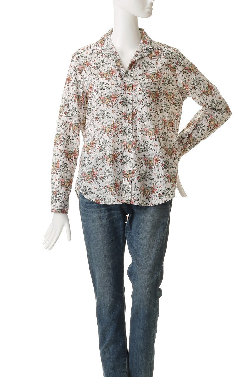 【フランク&アイリーン/Frank&Eileen】のEILEEN イタリアンコットン フラワープリント シャツ 人気、トレンドファッション・服の通販 founy(ファニー) 　ファッション　Fashion　レディースファッション　Fashion for Women　トップス・カットソー　Cut & Sew Tops　シャツ・ブラウス・オフィスカジュアル　Elegant Blouses & Button-Ups　花柄・フラワープリント・モチーフ　Floral Prints & Motifs / Flower Pattern Tops　スリーブ　Sleeve, Long Sleeve / Short Sleeve　フラワー　Flower, Floral　プリント　Print, Printed Pattern　ロング　Long, Long-Length　other-2|ID: prp329100004918899 ipo3291000000036898381