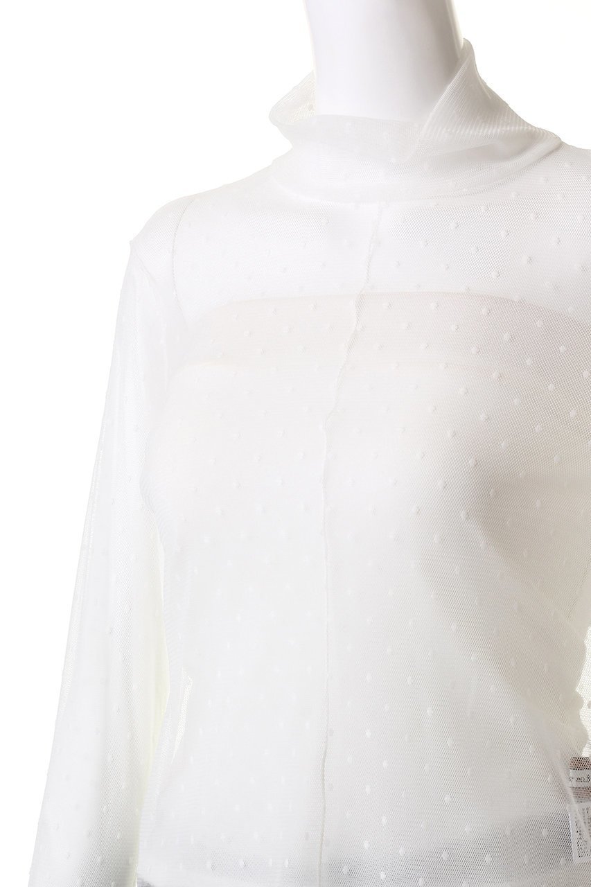 【ルームエイト/Room no.8】のドット メッシュ サムホール トップス 人気、トレンドファッション・服の通販 founy(ファニー) 　ファッション　Fashion　レディースファッション　Fashion for Women　トップス・カットソー　Cut & Sew Tops　シャツ・ブラウス・オフィスカジュアル　Elegant Blouses & Button-Ups　インナー　Innerwear　キャミワンピース　Cami Dress, Slip Dress　シアー　Sheer, See-Through　スウェット / スエット　Sweatshirt, Sweatwear　スリーブ　Sleeve, Long Sleeve / Short Sleeve　トレンド　Trend, Trending Now　ドット　Polka Dot, Dot Pattern　ハイネック　High Neck, Mock Neck　フェミニン　Feminine, Girly　メッシュ　Mesh, Net Fabric　ロング　Long, Long-Length　other-5|ID: prp329100004918905 ipo3291000000036898422