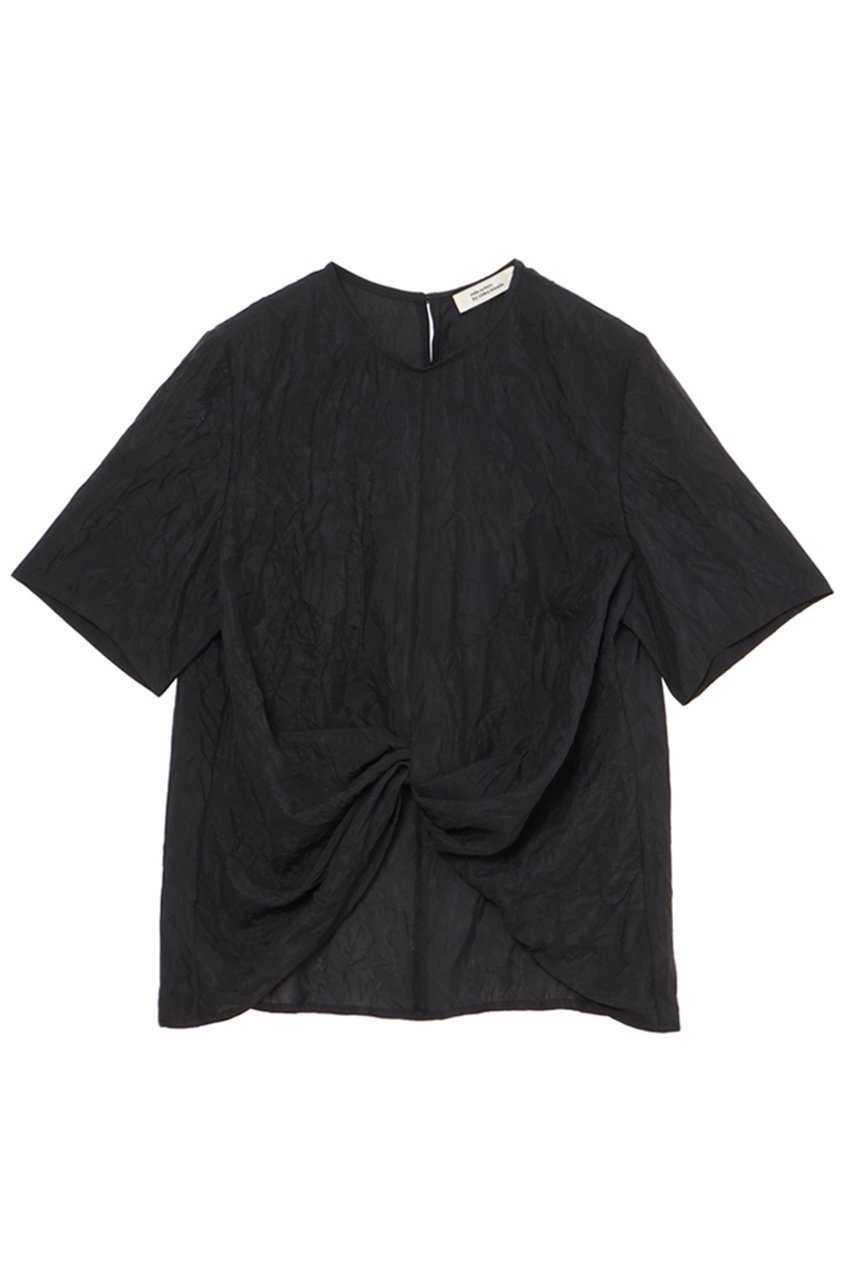 【ミラ ショーン バイ チカ キサダ/mila schon by chika kisada】のシルク混クリンクルクロスTブラウス インテリア・キッズ・メンズ・レディースファッション・服の通販 founy(ファニー) 　ファッション　Fashion　レディースファッション　Fashion for Women　トップス・カットソー　Cut & Sew Tops　シャツ・ブラウス・オフィスカジュアル　Elegant Blouses & Button-Ups　おすすめ　Recommended / Our Picks　ギャザー　Gathered, Ruffled　ショート　Short, Short Length　シルク　Silk, 100% Silk　スリーブ　Sleeve, Long Sleeve / Short Sleeve　セットアップ　Set-Up, Coordinated Outfit　ドレス　Dress, One-Piece　フロント　Front, Front Design　旅行　Travel　ブラック|ID: prp329100004918908 ipo3291000000036898442