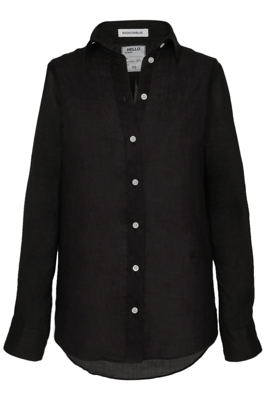 【マディソンブルー/MADISONBLUE】のMADAME SHIRT RAMIE/MADAME ラミーシャツ インテリア・キッズ・メンズ・レディースファッション・服の通販 founy(ファニー) 　ファッション　Fashion　レディースファッション　Fashion for Women　トップス・カットソー　Cut & Sew Tops　シャツ・ブラウス・オフィスカジュアル　Elegant Blouses & Button-Ups　シアー　Sheer, See-Through　ジャケット　Jacket, Outerwear　スリーブ　Sleeve, Long Sleeve / Short Sleeve　ドレス　Dress, One-Piece　ロング　Long, Long-Length　夏　Summer　定番　Standard, Basic Item　春　Spring　S/S・春夏　SS, Spring/Summer, Warm Season　ブラック|ID: prp329100004918909 ipo3291000000036898455