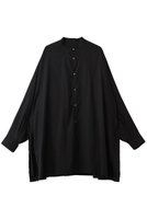 【グラフペーパー/Graphpaper】のSilicon Poplin Deep Slit Band Collar Shirt/シャツ 人気、トレンドファッション・服の通販 founy(ファニー) ファッション Fashion レディースファッション Fashion for Women トップス・カットソー Cut & Sew Tops シャツ・ブラウス・オフィスカジュアル Elegant Blouses & Button-Ups なめらか Smooth, Silky Texture スリット Slit, Slit Detail スリーブ Sleeve, Long Sleeve / Short Sleeve ドレープ Drape, Draping Fabric バランス Balance, Style Balance ヨーク Yoke, Yoke Design ロング Long, Long-Length |ID:prp329100004918912