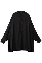 【グラフペーパー/Graphpaper】のSilicon Poplin Deep Slit Band Collar Shirt/シャツ 人気、トレンドファッション・服の通販 founy(ファニー) ファッション Fashion レディースファッション Fashion for Women トップス・カットソー Cut & Sew Tops シャツ・ブラウス・オフィスカジュアル Elegant Blouses & Button-Ups なめらか Smooth, Silky Texture スリット Slit, Slit Detail スリーブ Sleeve, Long Sleeve / Short Sleeve ドレープ Drape, Draping Fabric バランス Balance, Style Balance ヨーク Yoke, Yoke Design ロング Long, Long-Length thumbnail ブラック|ID: prp329100004918912 ipo3291000000036898481