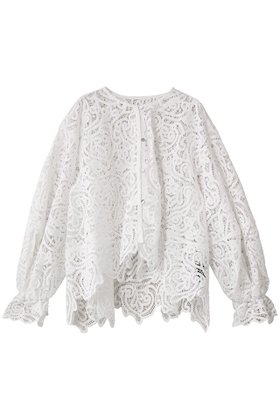 【ランバン オン ブルー/LANVIN en Bleu】 ケミカルレースフレアブラウス人気、トレンドファッション・服の通販 founy(ファニー) ファッション Fashion レディースファッション Fashion for Women トップス・カットソー Cut & Sew Tops シャツ・ブラウス・オフィスカジュアル Elegant Blouses & Button-Ups ケミカル Chemical, Chemical Wash スリーブ Sleeve, Long Sleeve / Short Sleeve フリル Frill, Ruffle フレア Flare, Flared フロント Front, Front Design モダン Modern, Contemporary レース Lace, Lace Fabric ロング Long, Long-Length |ID:prp329100004918913