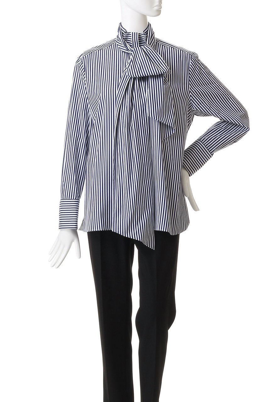 【オブリオ/AUBRIOT】のファインブロード ハイネックシャツ 人気、トレンドファッション・服の通販 founy(ファニー) 　ファッション　Fashion　レディースファッション　Fashion for Women　トップス・カットソー　Cut & Sew Tops　シャツ・ブラウス・オフィスカジュアル　Elegant Blouses & Button-Ups　エレガント 上品　Elegant　シンプル　Simple, Minimal　ストライプ　Stripe, Striped Pattern　スリーブ　Sleeve, Long Sleeve / Short Sleeve　ハイネック　High Neck, Mock Neck　ロング　Long, Long-Length　ロンドン　London Style, British Inspired　ワイド　Wide, Wide Fit　定番　Standard, Basic Item　無地　Plain, Solid Color　other-2|ID: prp329100004918914 ipo3291000000036898503