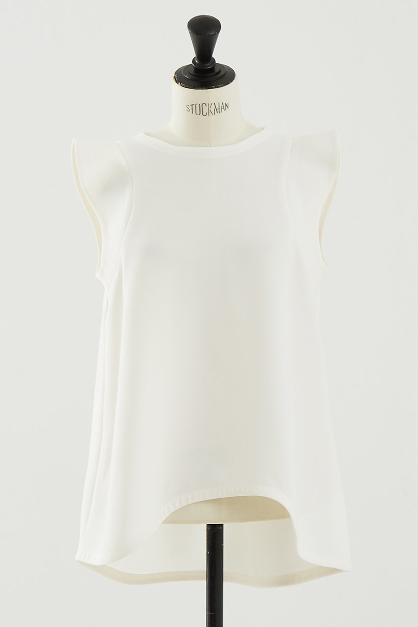 【デザイン ワークス/DESIGN WORKS】のトリアセジョーゼットノースリブラウス 人気、トレンドファッション・服の通販 founy(ファニー) 　ファッション　Fashion　レディースファッション　Fashion for Women　トップス・カットソー　Cut & Sew Tops　キャミソール&ノースリーブ　Camisoles & Sleeveless Tops　シャツ・ブラウス・オフィスカジュアル　Elegant Blouses & Button-Ups　ジョーゼット　Georgette, Semi-Sheer Fabric　スリーブ　Sleeve, Long Sleeve / Short Sleeve　ノースリーブ　Sleeveless, No-Sleeve　バランス　Balance, Style Balance　フレア　Flare, Flared　ヘムライン　Hemline, Bottom Cut　エレガント 上品　Elegant　 other-1|ID: prp329100004918917 ipo3291000000036898523