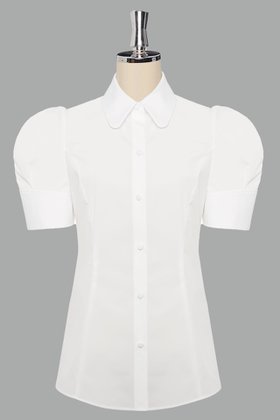 【デイジーリン/DAISY LIN】 Blouse “Daisy Puff Sleeve”人気、トレンドファッション・服の通販 founy(ファニー) ファッション Fashion レディースファッション Fashion for Women トップス・カットソー Cut & Sew Tops シャツ・ブラウス・オフィスカジュアル Elegant Blouses & Button-Ups ウォッシャブル Machine Washable 吸水 Absorbent, Quick-Dry ショート Short, Short Length スリット Slit, Slit Detail スリーブ Sleeve, Long Sleeve / Short Sleeve バランス Balance, Style Balance フォルム Silhouette, Form 夏 Summer エレガント 上品 Elegant |ID:prp329100004918922