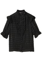 【コルコバード/CORCOVADO】のラメカットジャカードブラウス 人気、トレンドファッション・服の通販 founy(ファニー) ファッション Fashion レディースファッション Fashion for Women トップス・カットソー Cut & Sew Tops シャツ・ブラウス・オフィスカジュアル Elegant Blouses & Button-Ups エレガント 上品 Elegant ショルダー Shoulder, Shoulder Strap ショート Short, Short Length スリーブ Sleeve, Long Sleeve / Short Sleeve センター Center, Center Line ダウン Down, Puffer デニム Denim, Jeans Material フェミニン Feminine, Girly フリル Frill, Ruffle ボトム Bottoms, Lower Wear thumbnail ブラック|ID: prp329100004918924 ipo3291000000036898571