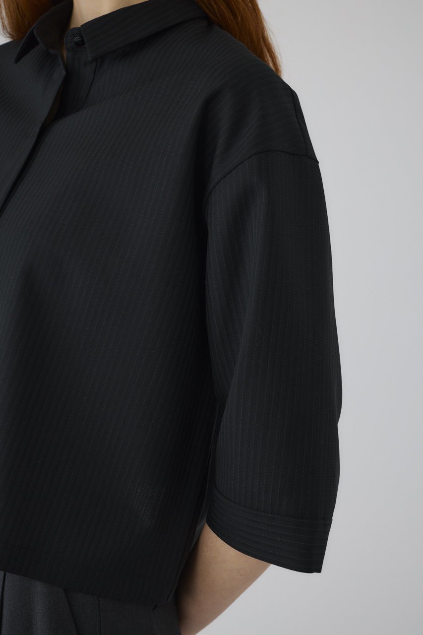 【リムアーク/RIM.ARK】のBox shirt/シャツ 人気、トレンドファッション・服の通販 founy(ファニー) 　ファッション　Fashion　レディースファッション　Fashion for Women　トップス・カットソー　Cut & Sew Tops　シャツ・ブラウス・オフィスカジュアル　Elegant Blouses & Button-Ups　ショート　Short, Short Length　ストライプ　Stripe, Striped Pattern　スリーブ　Sleeve, Long Sleeve / Short Sleeve　バランス　Balance, Style Balance　モダン　Modern, Contemporary　ロング　Long, Long-Length　エレガント 上品　Elegant　other-8|ID: prp329100004918935 ipo3291000000036898680