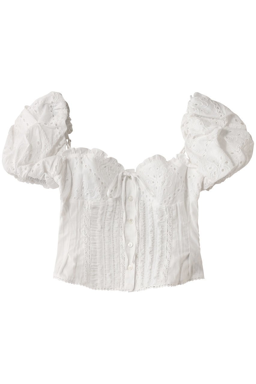 【メゾンスペシャル/MAISON SPECIAL】の2way Cotton Puff Sleeve Bustier/2WAYコットンパフスリーブビスチェ インテリア・キッズ・メンズ・レディースファッション・服の通販 founy(ファニー) 　ファッション　Fashion　レディースファッション　Fashion for Women　トップス・カットソー　Cut & Sew Tops　キャミソール&ノースリーブ　Camisoles & Sleeveless Tops　シャツ・ブラウス・オフィスカジュアル　Elegant Blouses & Button-Ups　ビスチェ　Bustiers & Corset Tops / Layered Bustier Style　キャミソール　Camisole, Spaghetti Strap Top　ストライプ　Stripe, Striped Pattern　スリーブ　Sleeve, Long Sleeve / Short Sleeve　タンク　Tank Top, Sleeveless Top　ドッキング　Docking, Mixed Material　ノースリーブ　Sleeveless, No-Sleeve　フィット　Fit, Slim Fit　フェミニン　Feminine, Girly　フリル　Frill, Ruffle　おすすめ　Recommended / Our Picks　夏　Summer　WHT(ホワイト)|ID: prp329100004918939 ipo3291000000036898693