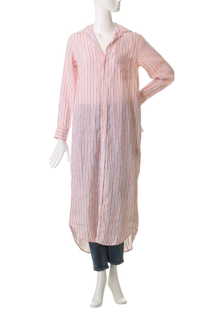 【フランク&アイリーン/Frank&Eileen】のRORY イタリアンリネン マルチストライプ ロングシャツ 人気、トレンドファッション・服の通販 founy(ファニー) 　ファッション　Fashion　レディースファッション　Fashion for Women　トップス・カットソー　Cut & Sew Tops　シャツ・ブラウス・オフィスカジュアル　Elegant Blouses & Button-Ups　スタイリッシュ　Stylish, Fashionable　ストライプ　Stripe, Striped Pattern　スリーブ　Sleeve, Long Sleeve / Short Sleeve　リネン　Linen, Linen Fabric　ロング　Long, Long-Length　羽織　Haori, Light Jacket　other-2|ID: prp329100004918946 ipo3291000000036898744