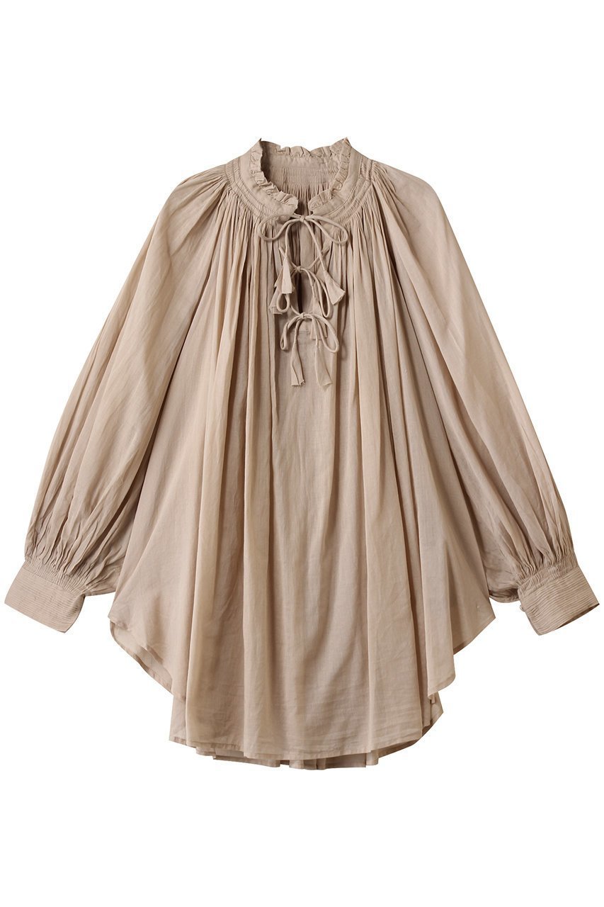 【プレインピープル/PLAIN PEOPLE】のコットンボイルタックギャザーブラウス 人気、トレンドファッション・服の通販 founy(ファニー) 　ファッション　Fashion　レディースファッション　Fashion for Women　トップス・カットソー　Cut & Sew Tops　シャツ・ブラウス・オフィスカジュアル　Elegant Blouses & Button-Ups　エアリー　Airy Texture　ギャザー　Gathered, Ruffled　シアー　Sheer, See-Through　スリット　Slit, Slit Detail　スリーブ　Sleeve, Long Sleeve / Short Sleeve　フェミニン　Feminine, Girly　フレア　Flare, Flared　リボン　Ribbon, Bow　ロング　Long, Long-Length　 other-1|ID: prp329100004918952 ipo3291000000036898775