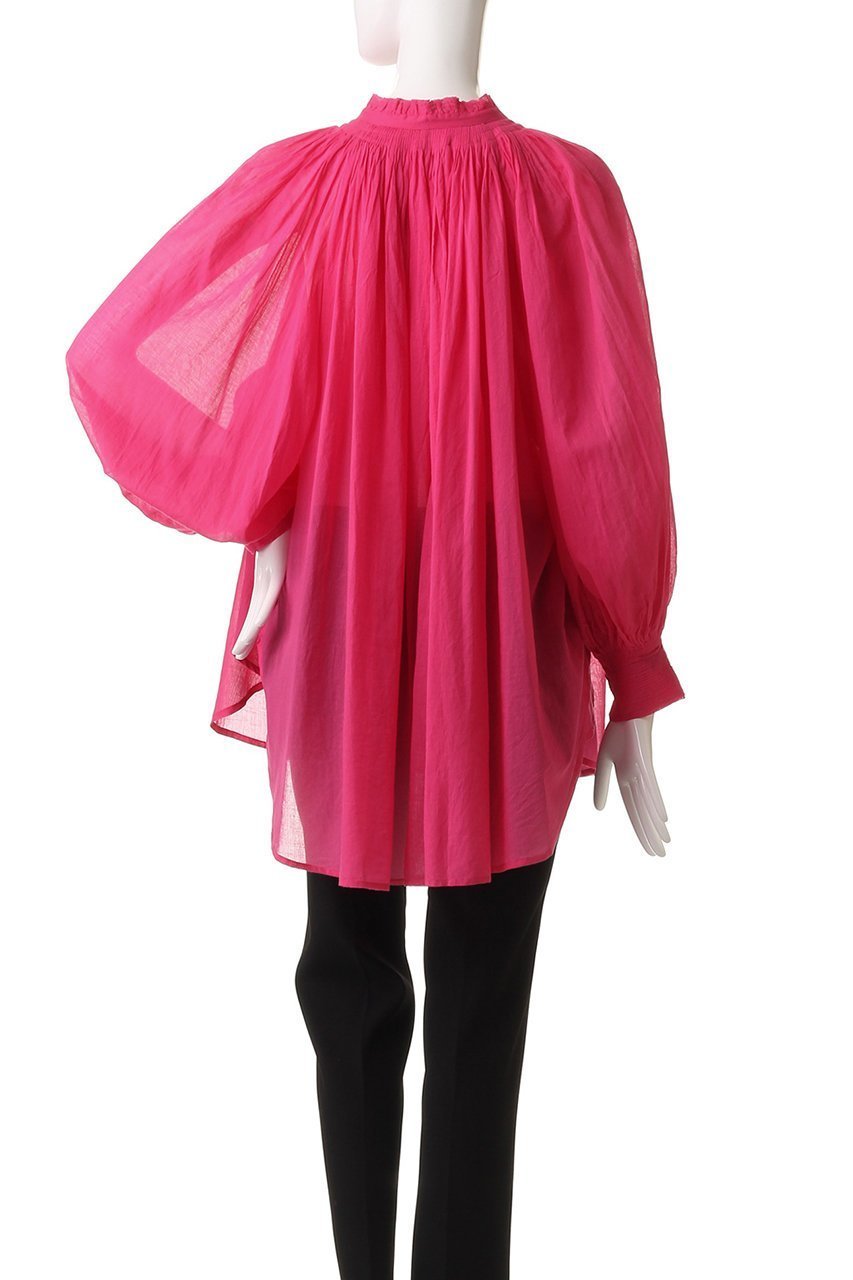 【プレインピープル/PLAIN PEOPLE】のコットンボイルタックギャザーブラウス 人気、トレンドファッション・服の通販 founy(ファニー) 　ファッション　Fashion　レディースファッション　Fashion for Women　トップス・カットソー　Cut & Sew Tops　シャツ・ブラウス・オフィスカジュアル　Elegant Blouses & Button-Ups　エアリー　Airy Texture　ギャザー　Gathered, Ruffled　シアー　Sheer, See-Through　スリット　Slit, Slit Detail　スリーブ　Sleeve, Long Sleeve / Short Sleeve　フェミニン　Feminine, Girly　フレア　Flare, Flared　リボン　Ribbon, Bow　ロング　Long, Long-Length　other-4|ID: prp329100004918952 ipo3291000000036898785