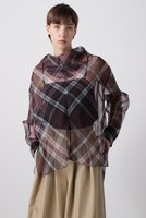 【ヒューエルミュージアム/hueLe Museum】の【hLM】シアーチェックブラウス 人気、トレンドファッション・服の通販 founy(ファニー) ファッション Fashion レディースファッション Fashion for Women トップス・カットソー Cut & Sew Tops シャツ・ブラウス・オフィスカジュアル Elegant Blouses & Button-Ups おすすめ Recommended / Our Picks インナー Innerwear オーガンジー Organza Fabric クラシック Classic, Timeless Style ジャケット Jacket, Outerwear スリーブ Sleeve, Long Sleeve / Short Sleeve チェック Check, Plaid, Tartan ドレープ Drape, Draping Fabric ロング Long, Long-Length 定番 Standard, Basic Item |ID:prp329100004918954