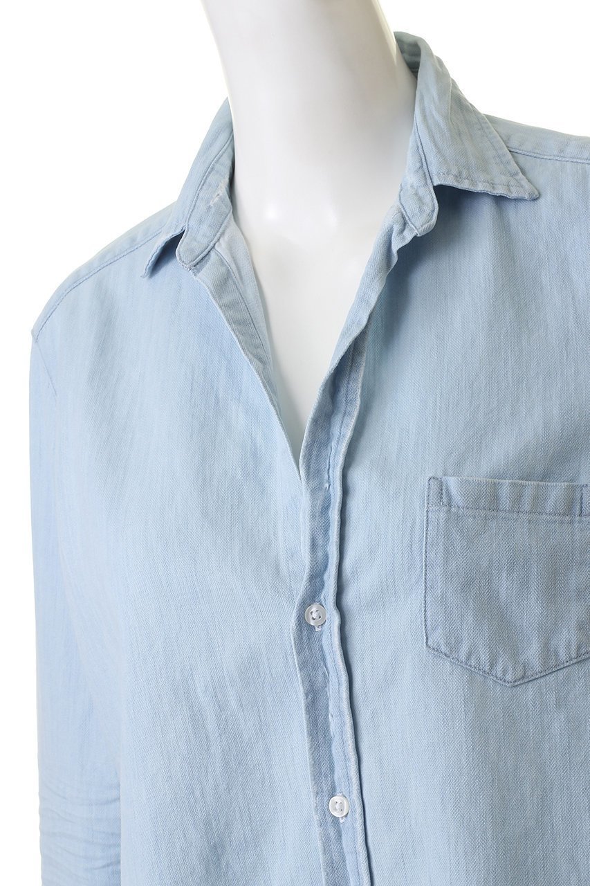 【フランク&アイリーン/Frank&Eileen】のEILEEN ストーンウォッシュドインディゴ ブルーデニムシャツ 人気、トレンドファッション・服の通販 founy(ファニー) 　ファッション　Fashion　レディースファッション　Fashion for Women　トップス・カットソー　Cut & Sew Tops　シャツ・ブラウス・オフィスカジュアル　Elegant Blouses & Button-Ups　スリーブ　Sleeve, Long Sleeve / Short Sleeve　ダメージ　Distressed, Destroyed　ポケット　Pocket, Pocket Detail　ロング　Long, Long-Length　今季　This Season, Current Season　夏　Summer　定番　Standard, Basic Item　春　Spring　S/S・春夏　SS, Spring/Summer, Warm Season　other-5|ID: prp329100004918958 ipo3291000000036898835