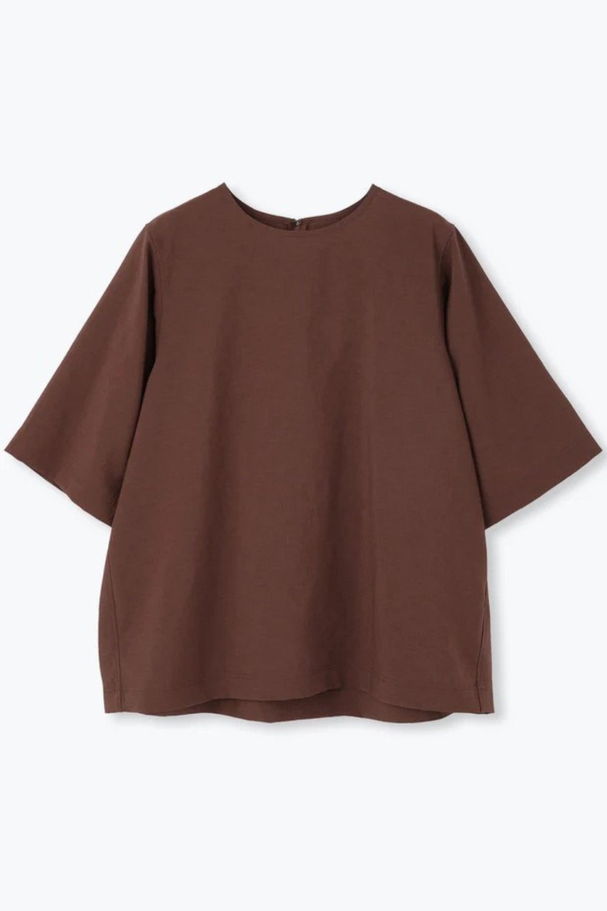 【レリル/lelill】の【日本製】THE BASIC H/S BLOUSE インテリア・キッズ・メンズ・レディースファッション・服の通販 founy(ファニー) ファッション Fashion レディースファッション Fashion for Women トップス・カットソー Cut & Sew Tops シャツ・ブラウス・オフィスカジュアル Elegant Blouses & Button-Ups ショート Short, Short Length スリーブ Sleeve, Long Sleeve / Short Sleeve ビッグ Big, Oversized リボン Ribbon, Bow 半袖 Short Sleeve, Half Sleeve 吸水 Absorbent, Quick-Dry 日本製 Made In Japan ブラウン|ID: prp329100004918962 ipo3291000000036898858