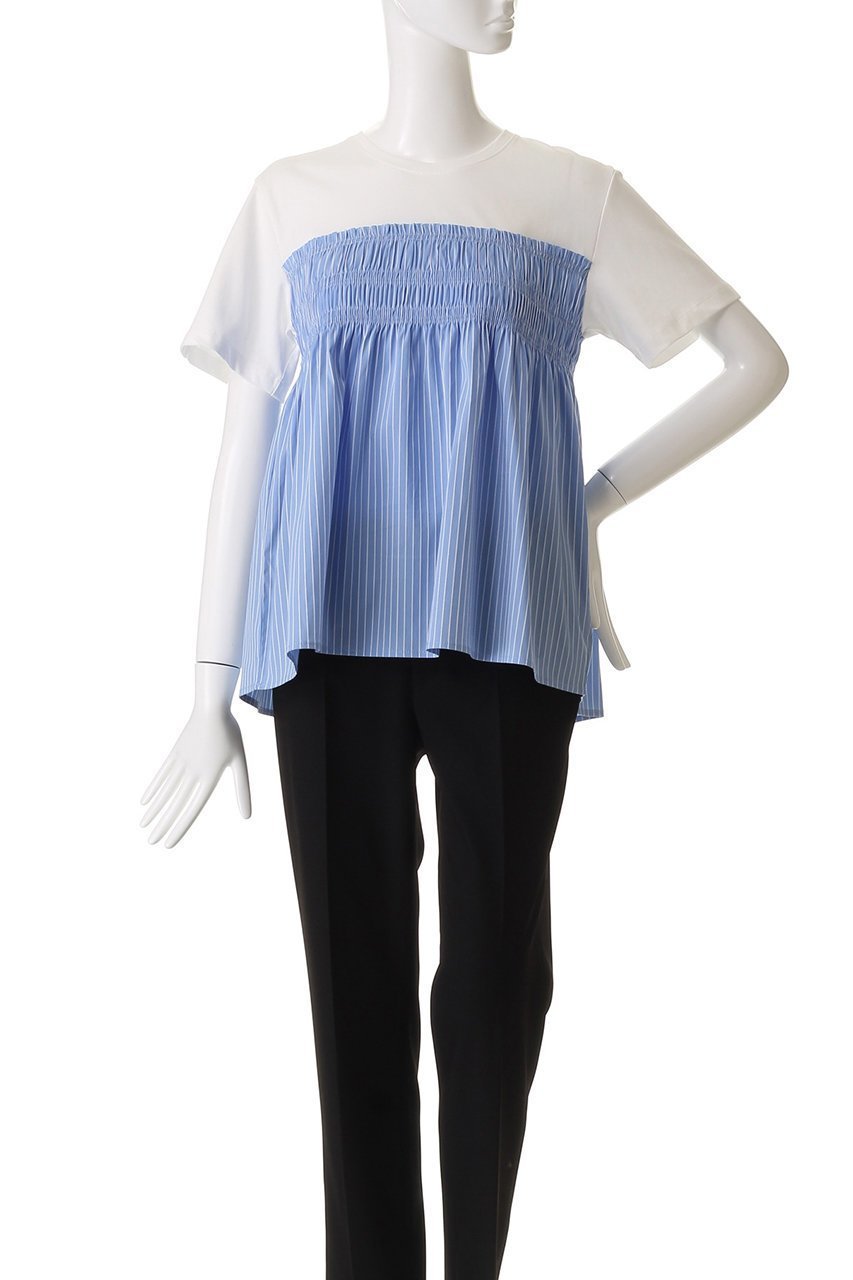 【アルアバイル/allureville】のシャーリングビスチェコンビTシャツ 人気、トレンドファッション・服の通販 founy(ファニー) 　ファッション　Fashion　レディースファッション　Fashion for Women　トップス・カットソー　Cut & Sew Tops　シャツ・ブラウス・オフィスカジュアル　Elegant Blouses & Button-Ups　ロングTシャツ・Tシャツ　Longline T-Shirts & Tees　カットソー・ベーシックTシャツ　Cut-and-Sewn Tops / Stretch Tees & Basics　ビスチェ　Bustiers & Corset Tops / Layered Bustier Style　シャーリング　Shirring, Ruched　ショート　Short, Short Length　スリーブ　Sleeve, Long Sleeve / Short Sleeve　トレンド　Trend, Trending Now　フレア　Flare, Flared　other-2|ID: prp329100004918983 ipo3291000000036899133