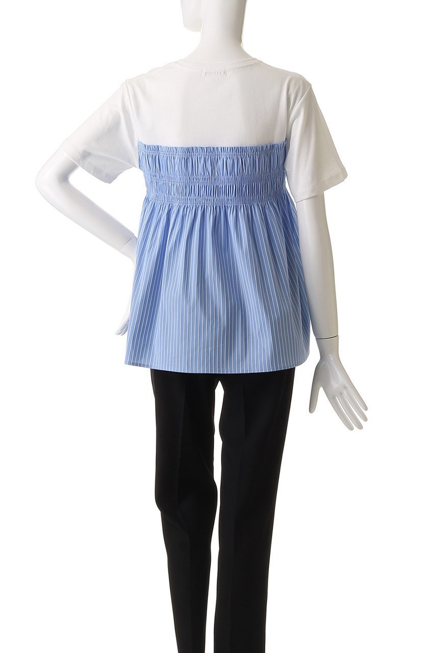 【アルアバイル/allureville】のシャーリングビスチェコンビTシャツ 人気、トレンドファッション・服の通販 founy(ファニー) 　ファッション　Fashion　レディースファッション　Fashion for Women　トップス・カットソー　Cut & Sew Tops　シャツ・ブラウス・オフィスカジュアル　Elegant Blouses & Button-Ups　ロングTシャツ・Tシャツ　Longline T-Shirts & Tees　カットソー・ベーシックTシャツ　Cut-and-Sewn Tops / Stretch Tees & Basics　ビスチェ　Bustiers & Corset Tops / Layered Bustier Style　シャーリング　Shirring, Ruched　ショート　Short, Short Length　スリーブ　Sleeve, Long Sleeve / Short Sleeve　トレンド　Trend, Trending Now　フレア　Flare, Flared　other-4|ID: prp329100004918983 ipo3291000000036899136