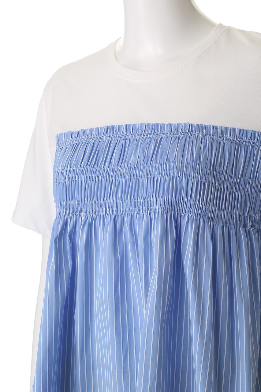 【アルアバイル/allureville】のシャーリングビスチェコンビTシャツ 人気、トレンドファッション・服の通販 founy(ファニー) 　ファッション　Fashion　レディースファッション　Fashion for Women　トップス・カットソー　Cut & Sew Tops　シャツ・ブラウス・オフィスカジュアル　Elegant Blouses & Button-Ups　ロングTシャツ・Tシャツ　Longline T-Shirts & Tees　カットソー・ベーシックTシャツ　Cut-and-Sewn Tops / Stretch Tees & Basics　ビスチェ　Bustiers & Corset Tops / Layered Bustier Style　シャーリング　Shirring, Ruched　ショート　Short, Short Length　スリーブ　Sleeve, Long Sleeve / Short Sleeve　トレンド　Trend, Trending Now　フレア　Flare, Flared　other-5|ID: prp329100004918983 ipo3291000000036899137