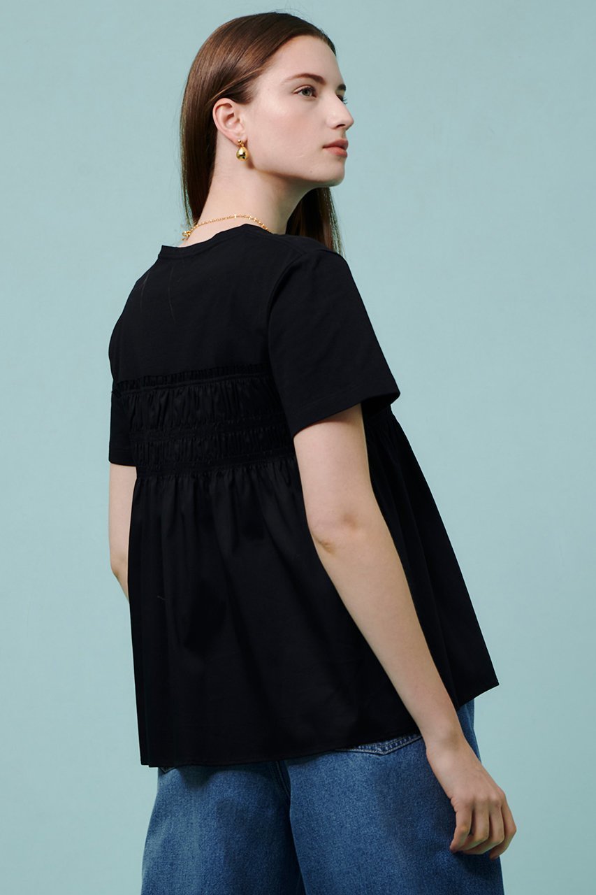 【アルアバイル/allureville】のシャーリングビスチェコンビTシャツ 人気、トレンドファッション・服の通販 founy(ファニー) 　ファッション　Fashion　レディースファッション　Fashion for Women　トップス・カットソー　Cut & Sew Tops　シャツ・ブラウス・オフィスカジュアル　Elegant Blouses & Button-Ups　ロングTシャツ・Tシャツ　Longline T-Shirts & Tees　カットソー・ベーシックTシャツ　Cut-and-Sewn Tops / Stretch Tees & Basics　ビスチェ　Bustiers & Corset Tops / Layered Bustier Style　シャーリング　Shirring, Ruched　ショート　Short, Short Length　スリーブ　Sleeve, Long Sleeve / Short Sleeve　トレンド　Trend, Trending Now　フレア　Flare, Flared　other-8|ID: prp329100004918983 ipo3291000000036899140