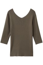 【ラスパイユ/raspail】のコットンリバースVネックプルオーバー カーキ|ID: prp329100004919023 ipo3291000000036899887