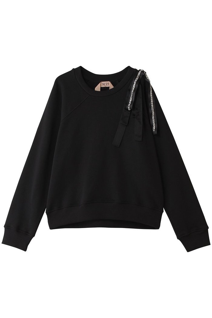 【ヌメロ ヴェントゥーノ/N°21】のテープリボン モチーフ スウェット インテリア・キッズ・メンズ・レディースファッション・服の通販 founy(ファニー) https://founy.com/ ファッション Fashion レディースファッション Fashion for Women トップス・カットソー Cut & Sew Tops シャツ・ブラウス・オフィスカジュアル Elegant Blouses & Button-Ups レディースパーカー・カジュアルフーディー Casual Hoodies & Sweatshirts ロングTシャツ・Tシャツ Longline T-Shirts & Tees スウェット・クルーネックトップス Sweatshirts & Crewnecks / Relaxed Fit Sweat Tops カットソー・ベーシックTシャツ Cut-and-Sewn Tops / Stretch Tees & Basics スウェット / スエット Sweatshirt, Sweatwear モチーフ Motif, Design Theme リボン Ribbon, Bow 新作・新入荷 New Arrivals / New In |ID: prp329100004919026 ipo3291000000036899911