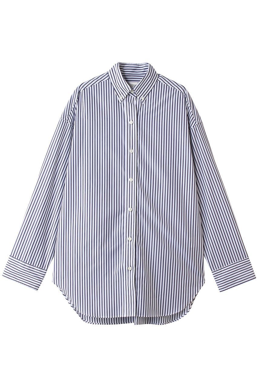 【ラスパイユ/raspail】のレギュラーカラー コットンシャツ インテリア・キッズ・メンズ・レディースファッション・服の通販 founy(ファニー) 　ファッション　Fashion　レディースファッション　Fashion for Women　トップス・カットソー　Cut & Sew Tops　シャツ・ブラウス・オフィスカジュアル　Elegant Blouses & Button-Ups　おすすめ　Recommended / Our Picks　イタリア　Italy　スリーブ　Sleeve, Long Sleeve / Short Sleeve　センター　Center, Center Line　レギュラー　Regular, Standard Fit　ロング　Long, Long-Length　新作・新入荷　New Arrivals / New In　ストライプ|ID: prp329100004919030 ipo3291000000036899941