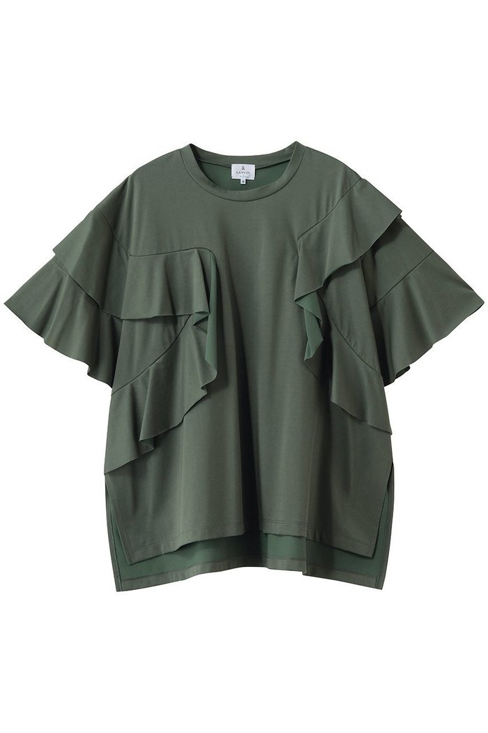 【ランバン オン ブルー/LANVIN en Bleu】のアシンメフリルカットソー インテリア・キッズ・メンズ・レディースファッション・服の通販 founy(ファニー) https://founy.com/ ファッション Fashion レディースファッション Fashion for Women トップス・カットソー Cut & Sew Tops シャツ・ブラウス・オフィスカジュアル Elegant Blouses & Button-Ups ロングTシャツ・Tシャツ Longline T-Shirts & Tees カットソー・ベーシックTシャツ Cut-and-Sewn Tops / Stretch Tees & Basics アシンメトリー Asymmetrical Style カットソー Cut and Sewn Top サロペット Overalls, Salopette ショート Short, Short Length スリーブ Sleeve, Long Sleeve / Short Sleeve フリル Frill, Ruffle 新作・新入荷 New Arrivals / New In |ID: prp329100004919049 ipo3291000000036900093