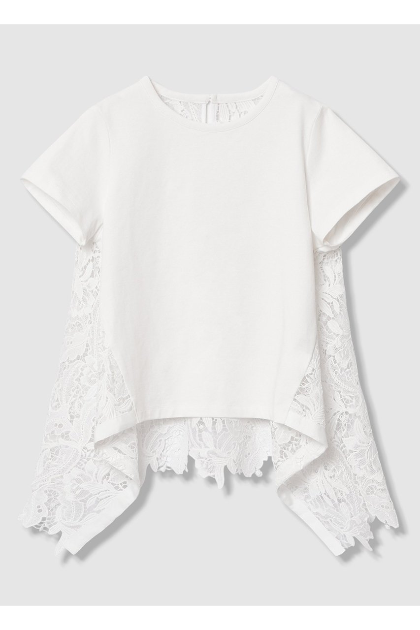 【アルアバイル/allureville】の【LOULOU WILLOUGHBY】レースドッキングロングTシャツ インテリア・キッズ・メンズ・レディースファッション・服の通販 founy(ファニー) 　ファッション　Fashion　レディースファッション　Fashion for Women　トップス・カットソー　Cut & Sew Tops　シャツ・ブラウス・オフィスカジュアル　Elegant Blouses & Button-Ups　ロングTシャツ・Tシャツ　Longline T-Shirts & Tees　カットソー・ベーシックTシャツ　Cut-and-Sewn Tops / Stretch Tees & Basics　ケミカル　Chemical, Chemical Wash　ショート　Short, Short Length　スカラップ　Scallop, Scalloped Edge　スリーブ　Sleeve, Long Sleeve / Short Sleeve　ドッキング　Docking, Mixed Material　レース　Lace, Lace Fabric　再入荷　Restock / Back in Stock　夏　Summer　ホワイト|ID: prp329100004919067 ipo3291000000036900269