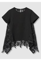 【アルアバイル/allureville】の【LOULOU WILLOUGHBY】レースドッキングロングTシャツ 人気、トレンドファッション・服の通販 founy(ファニー) ファッション Fashion レディースファッション Fashion for Women トップス・カットソー Cut & Sew Tops シャツ・ブラウス・オフィスカジュアル Elegant Blouses & Button-Ups ロングTシャツ・Tシャツ Longline T-Shirts & Tees カットソー・ベーシックTシャツ Cut-and-Sewn Tops / Stretch Tees & Basics ケミカル Chemical, Chemical Wash ショート Short, Short Length スカラップ Scallop, Scalloped Edge スリーブ Sleeve, Long Sleeve / Short Sleeve ドッキング Docking, Mixed Material レース Lace, Lace Fabric 再入荷 Restock / Back in Stock 夏 Summer thumbnail ブラック1|ID: prp329100004919067 ipo3291000000036900270