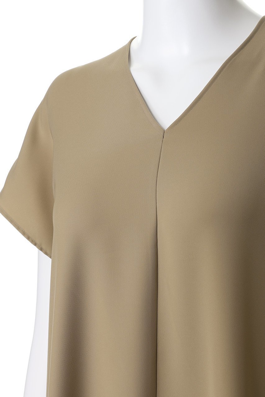 【ベイジ,/BEIGE,】のVIRGILE(ヴィルジール)/Vネックリラックスワンピース 人気、トレンドファッション・服の通販 founy(ファニー) 　ファッション　Fashion　レディースファッション　Fashion for Women　ワンピース　Dresses　チュニック　Tunic Tops & Dresses　エレガント 上品　Elegant　コクーン　Cocoon, Cocoon Silhouette　シューズ　Shoes, Footwear　チュニック　Tunic, Long Top　リラックス　Relax, Relaxed Fit　ロング　Long, Long-Length　新作・新入荷　New Arrivals / New In　other-5|ID: prp329100004919075 ipo3291000000036900343