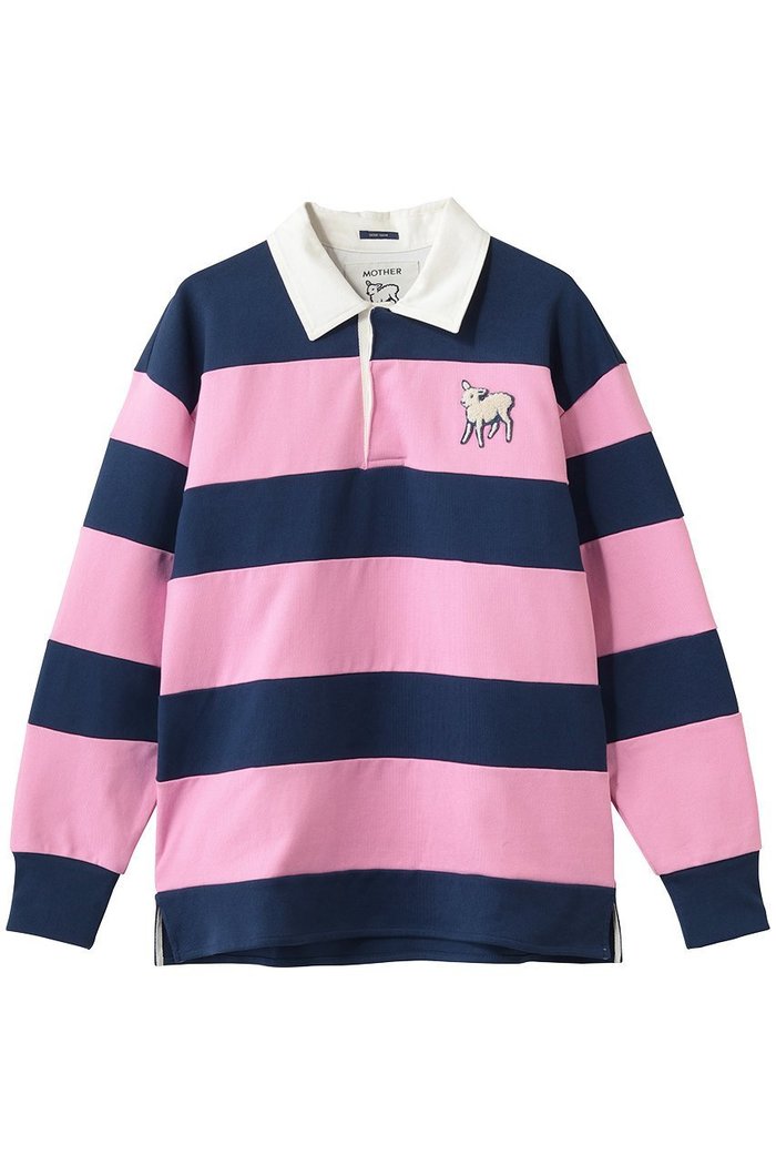 【マザー/MOTHER】のTHE PIECE HUDDLE ラムモチーフ ラガーシャツ (EBG) インテリア・キッズ・メンズ・レディースファッション・服の通販 founy(ファニー) https://founy.com/ ファッション Fashion レディースファッション Fashion for Women トップス・カットソー Cut & Sew Tops シャツ・ブラウス・オフィスカジュアル Elegant Blouses & Button-Ups ポロシャツ・きれいめカジュアル Smart-Casual Polo Tops スポーティ Sporty, Casual Athletic ボックス Boxy, Box Shape ポロシャツ Polo Shirt, Collared Tee モチーフ Motif, Design Theme 新作・新入荷 New Arrivals / New In |ID: prp329100004919079 ipo3291000000036900371