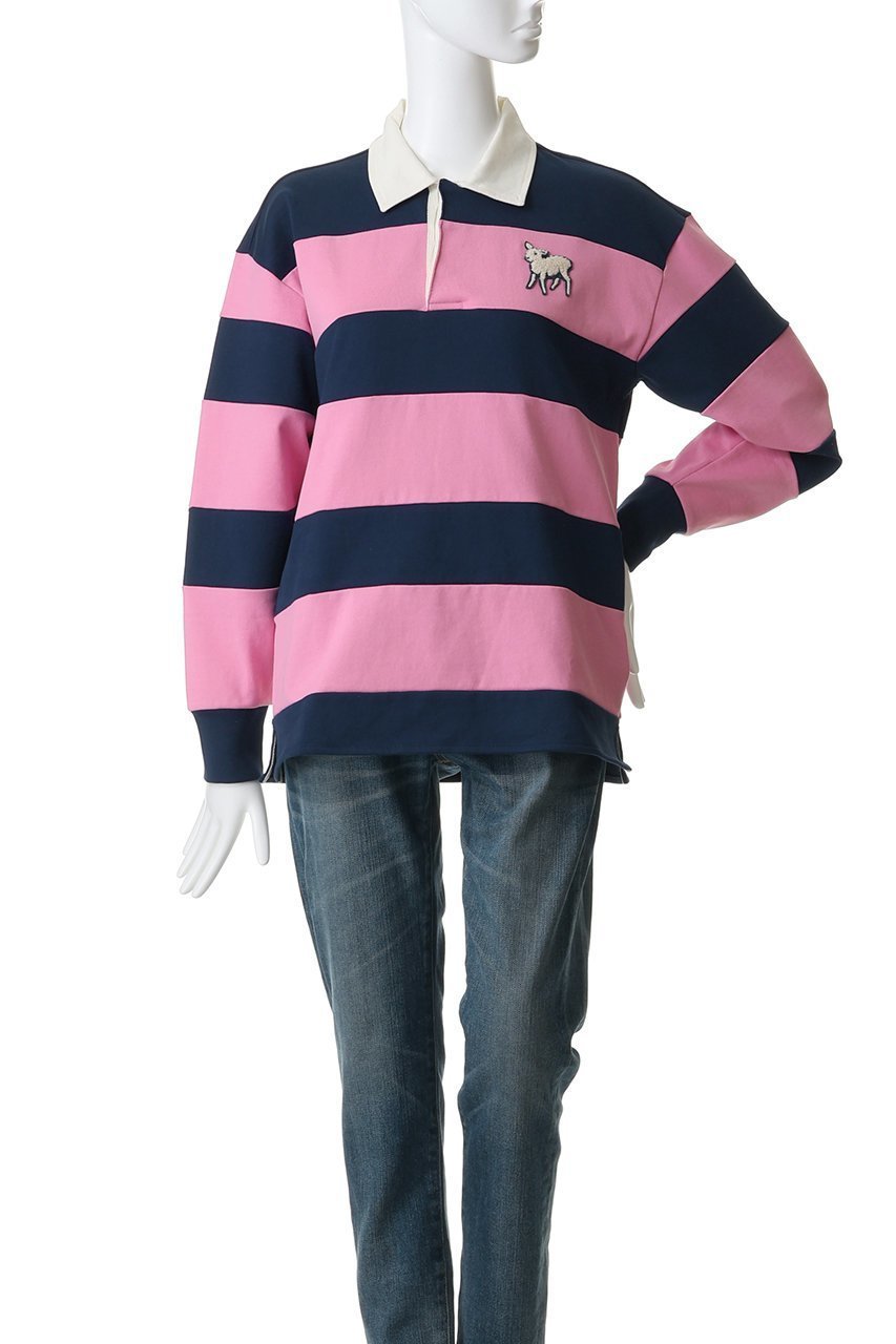 【マザー/MOTHER】のTHE PIECE HUDDLE ラムモチーフ ラガーシャツ (EBG) 人気、トレンドファッション・服の通販 founy(ファニー) 　ファッション　Fashion　レディースファッション　Fashion for Women　トップス・カットソー　Cut & Sew Tops　シャツ・ブラウス・オフィスカジュアル　Elegant Blouses & Button-Ups　ポロシャツ・きれいめカジュアル　Smart-Casual Polo Tops　スポーティ　Sporty, Casual Athletic　ボックス　Boxy, Box Shape　ポロシャツ　Polo Shirt, Collared Tee　モチーフ　Motif, Design Theme　新作・新入荷　New Arrivals / New In　other-2|ID: prp329100004919079 ipo3291000000036900373