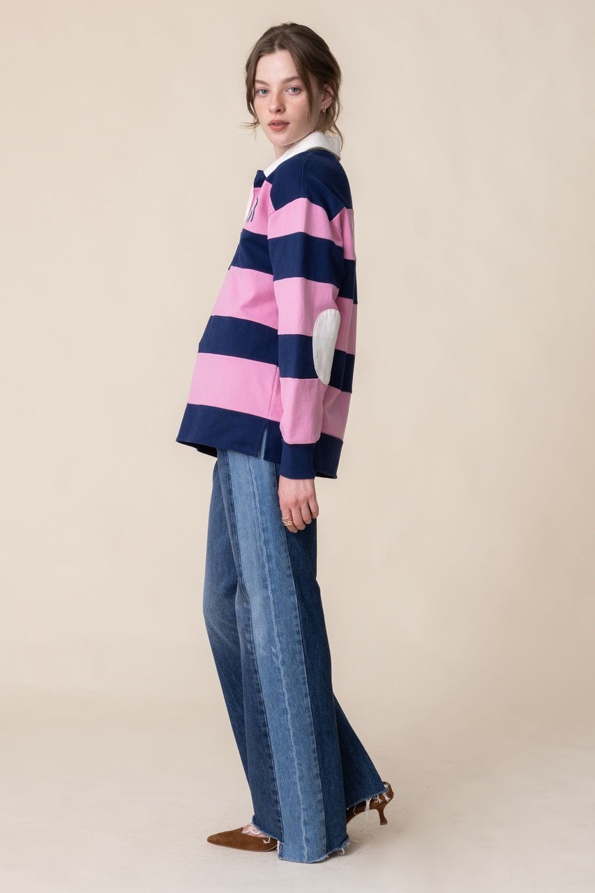 【マザー/MOTHER】のTHE PIECE HUDDLE ラムモチーフ ラガーシャツ (EBG) 人気、トレンドファッション・服の通販 founy(ファニー) 　ファッション　Fashion　レディースファッション　Fashion for Women　トップス・カットソー　Cut & Sew Tops　シャツ・ブラウス・オフィスカジュアル　Elegant Blouses & Button-Ups　ポロシャツ・きれいめカジュアル　Smart-Casual Polo Tops　スポーティ　Sporty, Casual Athletic　ボックス　Boxy, Box Shape　ポロシャツ　Polo Shirt, Collared Tee　モチーフ　Motif, Design Theme　新作・新入荷　New Arrivals / New In　other-8|ID: prp329100004919079 ipo3291000000036900379