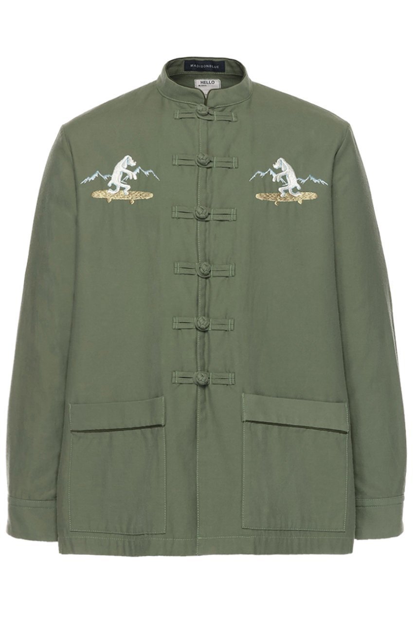 【マディソンブルー/MADISONBLUE】の【UNISEX】CHINOIS STYLE JK L.oz BS MNS ブルゾン インテリア・キッズ・メンズ・レディースファッション・服の通販 founy(ファニー) 　ファッション　Fashion　レディースファッション　Fashion for Women　アウター　Coat / Outerwear Collection　レディースジャケット・軽アウター　Jackets　ブルゾンジャケット・スポーティアウター　Blouson Jackets　ユニセックス　Unisex, Genderless　サテン　Satin, Glossy Fabric　ジャケット　Jacket, Outerwear　ブルゾン　Blouson, Bomber Jacket　ミリタリー　Military, Army Style　新作・新入荷　New Arrivals / New In　カーキ|ID: prp329100004919081 ipo3291000000036900390