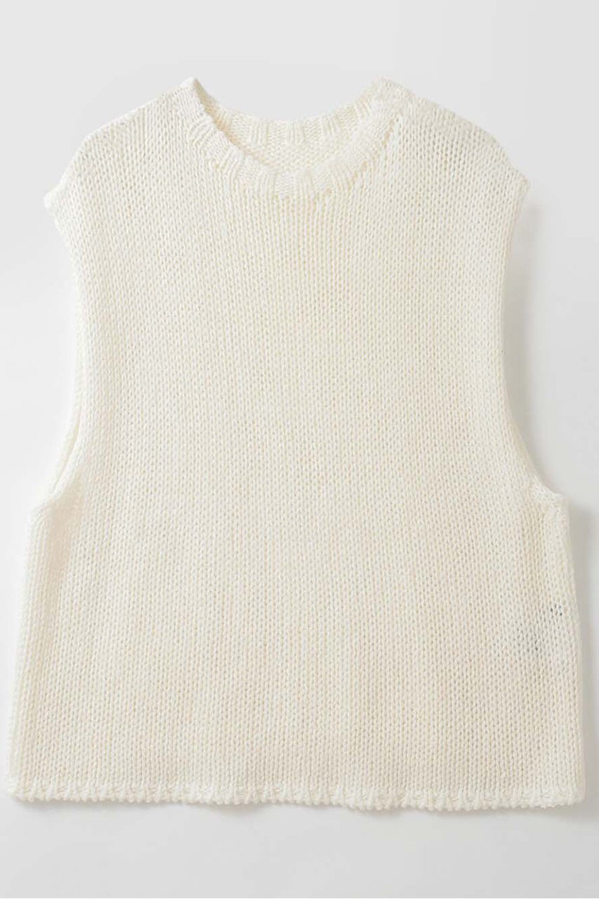 【ハー/HER.】の【4/9 12:00販売開始】リネンミックスローゲージベスト インテリア・キッズ・メンズ・レディースファッション・服の通販 founy(ファニー) 　ファッション　Fashion　レディースファッション　Fashion for Women　トップス・カットソー　Cut & Sew Tops　ニット　Knit Tops & Sweaters　ベスト&ジレ / 重ね着スタイル　Vests & Gilets　カジュアルプルオーバー・ニットトップス　Pullovers & Knit Tops / Casual Pullovers　シンプル　Simple, Minimal　フレア　Flare, Flared　ベスト　Vest, Waistcoat　リネン　Linen, Linen Fabric　夏　Summer　新作・新入荷　New Arrivals / New In　ホワイト|ID: prp329100004919084 ipo3291000000036900413